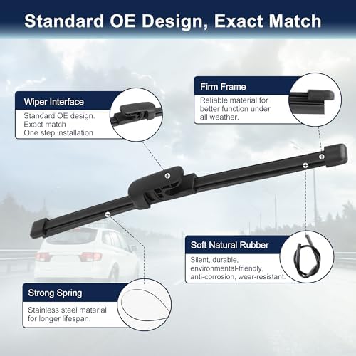 X AUTOHAUX 230mm Rear Wiper Blade for Hyundai Veloster 2011-2018 Replace 988112V000