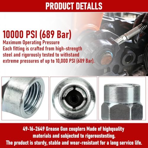 8P for Milwaukeie Grease Gun Coupler Tips 1/8" NPT work pressure:10,000 PSI