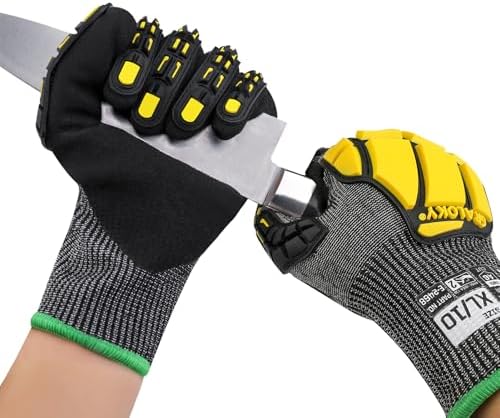 Safety Work Gloves Men Women, ANSI A6 Cut Resistant Gloves