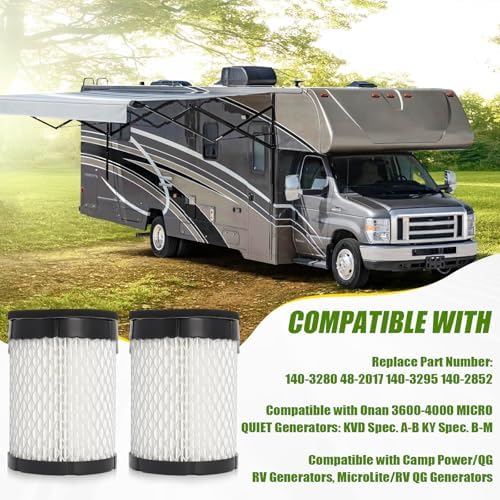 Podoy 140-3280 Air Filter 2PACK Compatible with Onan 3600-4000 RV Generator