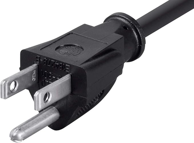 Monoprice 105300 10ft 16AWG Power Extension Cord Cable, 13A (NEMA 5-15P to NEMA 5-15R), Black - 13A