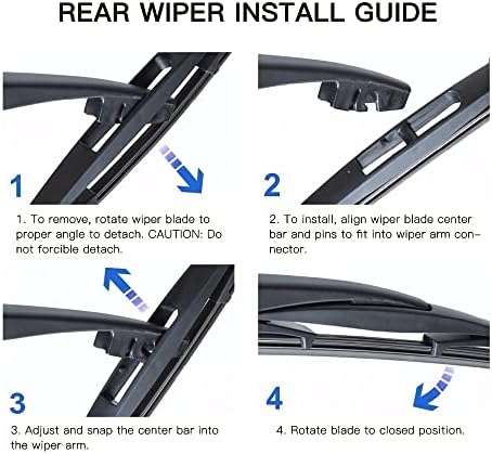 Rear Wiper Blade for 2018-2026 Jeep Wrangler, 2022-2025 Jeep Grand Cherokee (Not Fit Grand Cherokee L), 2023-2025 Honda HRV HR-V - OEM Replacement Back Windshield Wiper, All-Weather 12 Inch