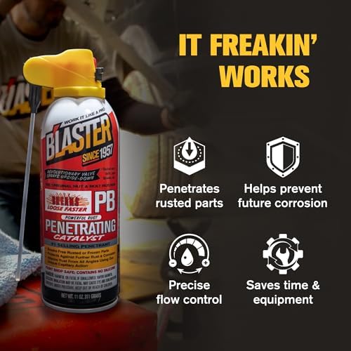 PB Blaster Penetrating Oil Spray, 13.2 oz Aerosol Cans (12-Pack) – Rust Remover & Bolt Loosener for Stuck Nuts, Bolts & Rusted Parts – Penetrating Catalyst for Automotive & Mechanical Use