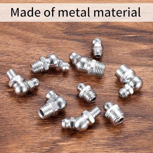 60 Pcs Metric Grease Fittings Kit, Hydraulic Zerk Assortment