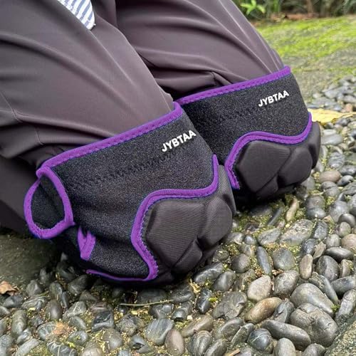Knee Pads for Men Women Work, Adjustable Straps, Purple M (1 Pair)