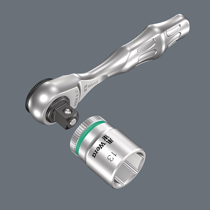 WERA 05003793001 8008 A Zyklop Mini 3 Ratchet with 1/4" Drive, 1/4" x 87 mm