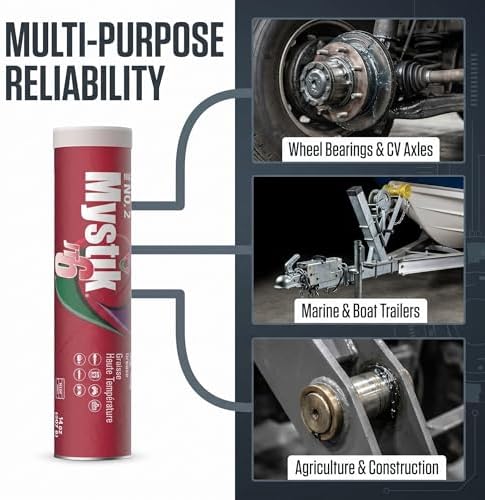 Mystik JT-6 High Temp Grease Tubes for Grease Gun, Multi Purpose Red Lithium Complex, NLGI 2, Wheel Bearing Grease, 14 oz, 2 Pack