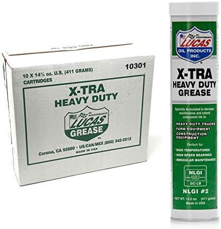 Lucas X-Tra Lithium Grease 14.5 oz. Cartridge (Pack of 10)