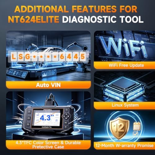 FOXWELL NT624 Elite OBD2 Scanner,All-System Scan Tool,8 Resets Code Reader