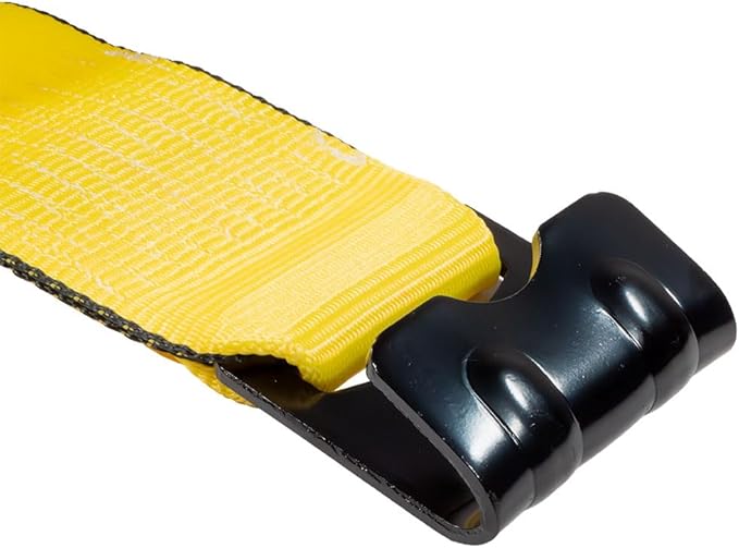 Mytee Products Ratchet Tie-Down Straps with Flat Hooks, 4" x 30' Ratchet Straps Yellow | 16,200 Lbs Breaking Strength | TieDown Ratchet Straps for Flatbed, Truck, Trailers Pickup