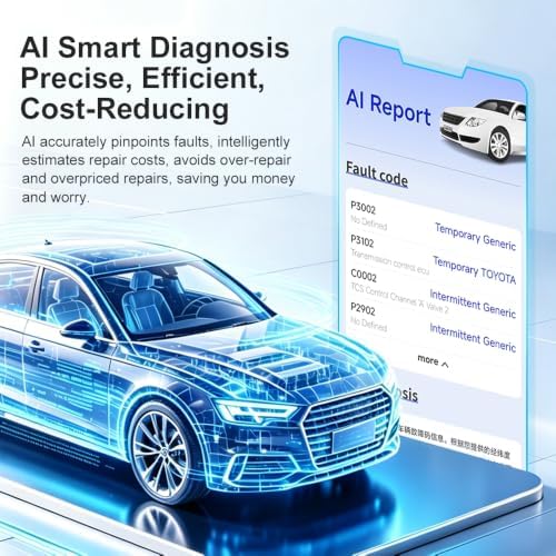OBD2 Scanner Diagnostic Tool, AI-Powered Car Code Reader & OBD II Scanner for Car, Bidirectional Scan Tool for Engine/ABS/SRS/Transmission/Battery Test, All-System Car Diagnostic Tool