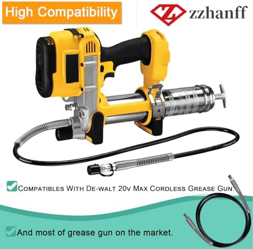 Upgrade DCGG5703-42 42 Inch Grease Gun Hose compatibles with DE-WALT 1/8" NPT Handheld Grease Gun,10, 000 PSI.(Without Hp Coupler)