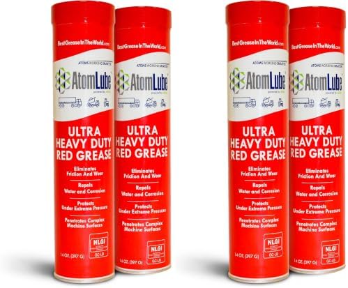 AtomLube Ultra Heavy Duty Red Grease, 4-Pack of 14 Oz. Tubes