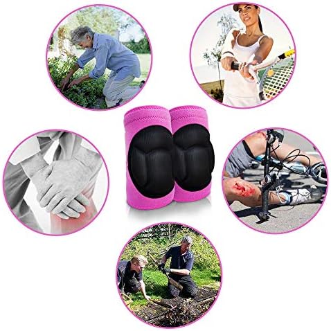 Plus Size Knee Pads for Women Cleaning, Adjustable EVA Foam, Pink XL,1 Pair