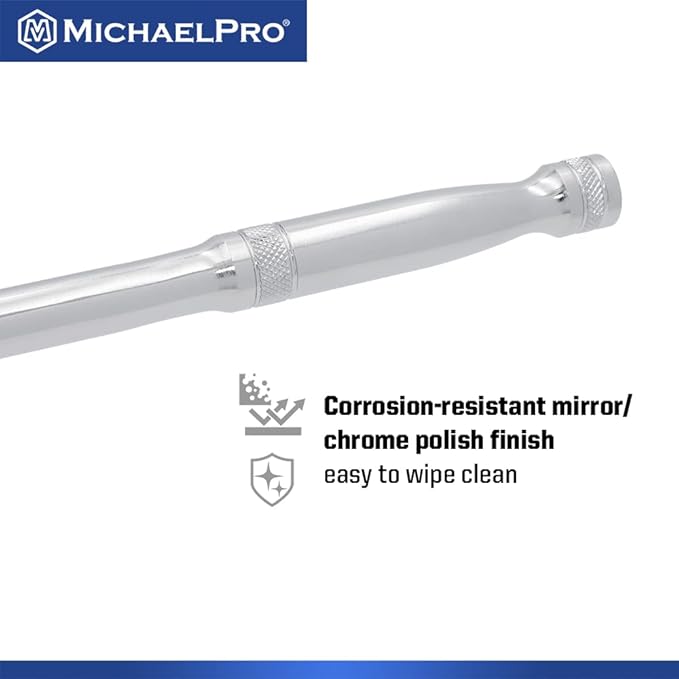 MichaelPro 3/8-Inch Drive x 18-Inch Extension Breaker Bar, Premium Cr-V Steel | MP007005 (3/8" Drive x 18-Inch)