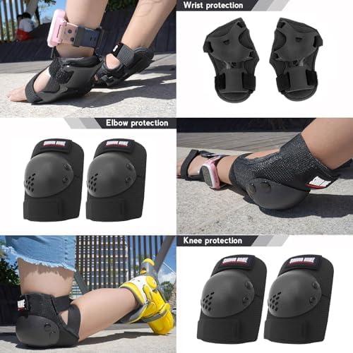 Kids Protective Gear Knee Pads Elbow Pads & Wrist Guards for Roller Skating