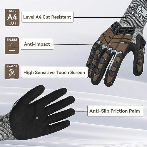 Safety Work Gloves,Impact Gloves for Men Women,Cut Resistant