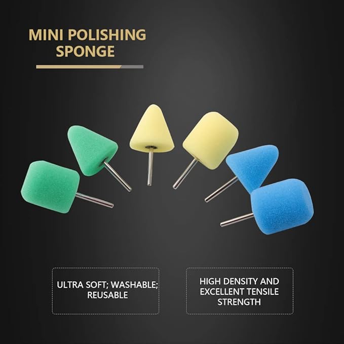 Mini Buffing Polishing Pads, 30Pcs Mini Detail Polishing balls Use On Rotary Tools,Cordless electric drill, Small area Polisher Tool for Tight Area Detailing Polishing Waxing And Sealing Glaze -MNPC30