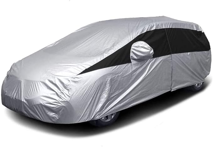 Titan Lightweight Poly 210T Car Cover for Hatchbacks 165-181". Waterproof, UV Protection, Scratch Resistant, Driver-Side Zippered Opening. Fits Prius, Focus, Civic and More.