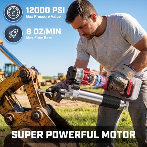 Cordless Grease Gun Compatible with Milwaukee 18V Battery (Bare Tool)
