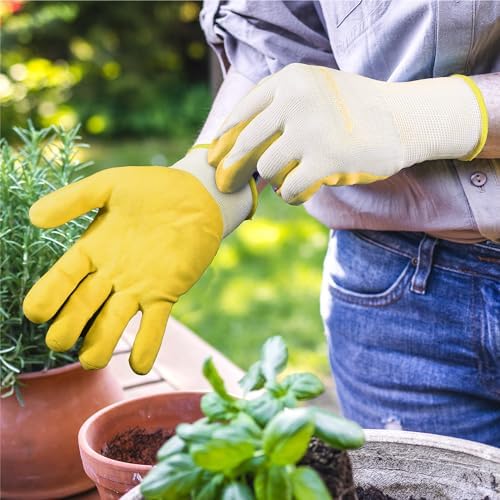 HANDLANDY 2/3/6 Pairs Womens Gardening Gloves, Garden Gloves for Women