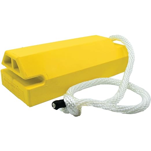Checkers 56" Airplane Chocks, Aviation Wheel Chocks for Large and Oversized Aircraft, One Tire Chock for Polished Hangar Floors with Locking Rope, Durable Lightweight Urethane, Yellow, AC6856-LR-RP