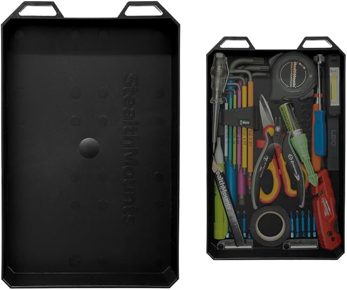 StealthMounts Open PacTray | ABS Tool Tray Compatible with Milwaukee PACKOUT | Organiser for Tools, Nuts & Bolts | Workshop, Garage & Van Storage | Made in The UK