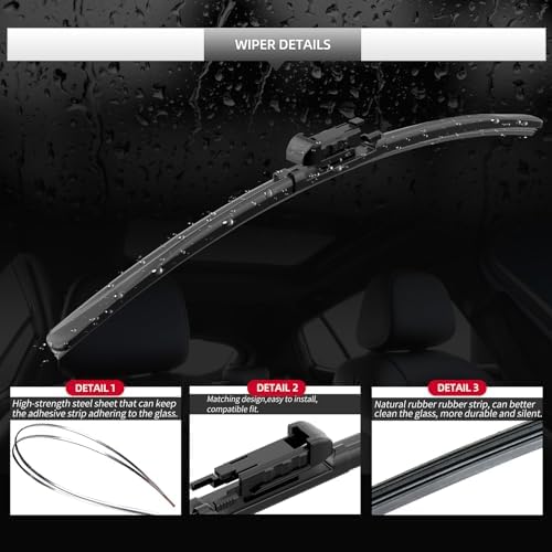 Front and Rear Windshield Wipers for Lincoln MKX 2016-2018