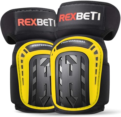 REXBETI Knee Pads for Men, Anti-slip Construction Gel Knee Pads for Work