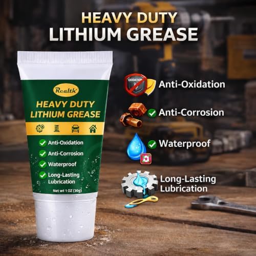 Realth Lithium Grease 1 oz High Temp Waterproof, 2 Pack