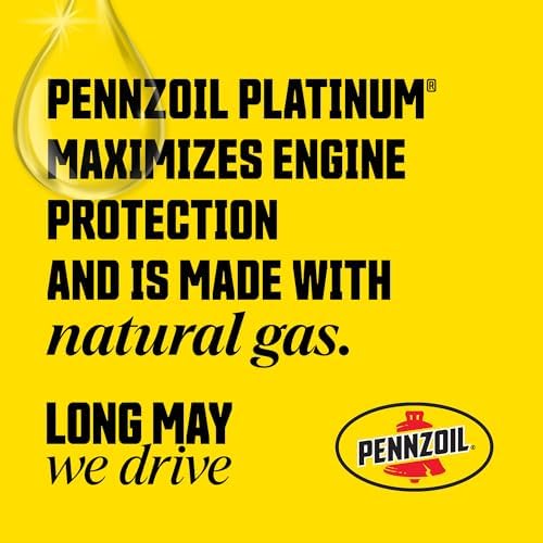 Pennzoil Platinum High Mileage Full Synthetic 5W-30 Motor Oil, 1 Quart (6 Pack)