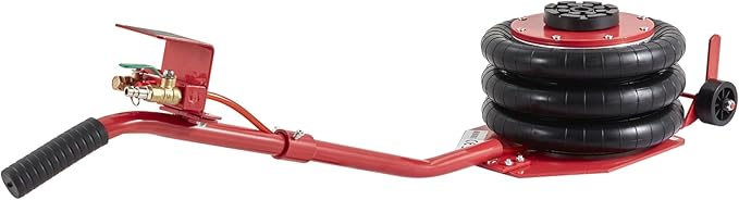 VEVOR Air Jack, 3 Ton/6600 lbs Triple Bag Air Jack, Airbag Jack with Six Steel Pipes, Lift up to 17.7 inch/450 mm, 3-5 s Fast Lifting Pneumatic Jack, with Long Handles for Cars, Repair, (Red)