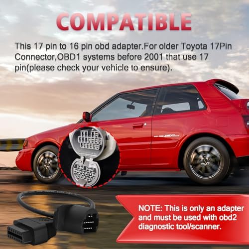 OBD2 Adapter for Toyota 17 Pin OBD1 to 16 Pin OBD2 Diagnostic Cable