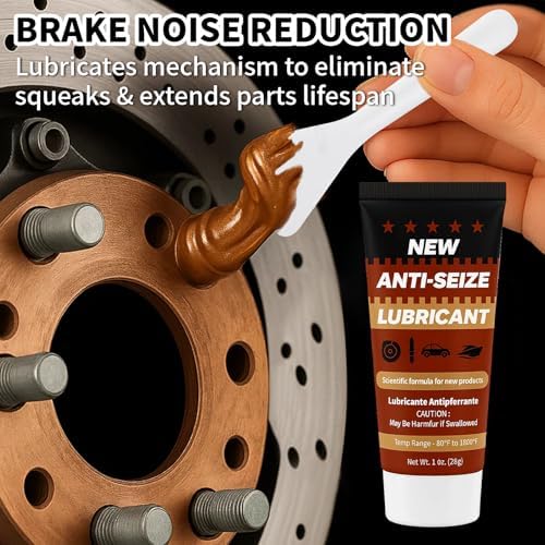 Copper Anti-Seize Brake Caliper Grease & Thread Lubricant - High Temp Copper Antiseize Compound Prevents Noise, Seizes - Use for Brake Pins, Bolts, Spark Plugs, Automotive Application - 1oz Tube 1Pack