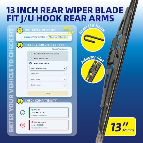 5 PLUS® 13 Inch Rear Windshield Wiper Blade - Original Quality,Quiet Wiping