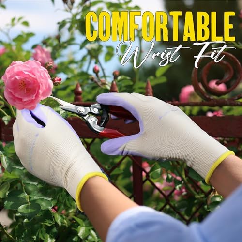HANDLANDY 2/3/6 Pairs Womens Gardening Gloves, Garden Gloves for Women