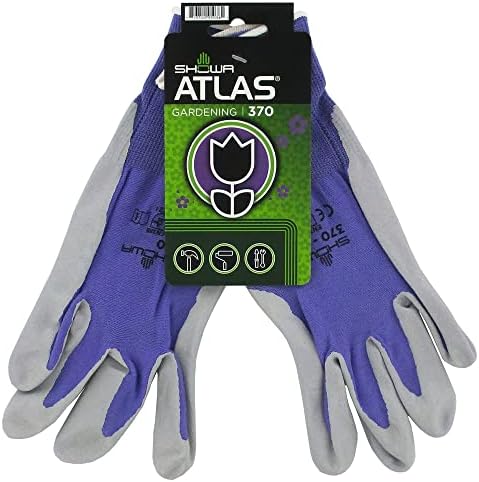 SHOWA Atlas 370B Professional Nitrile Work Gloves,for Landscaping, Gardening & Assembly, General Purpose Gloves