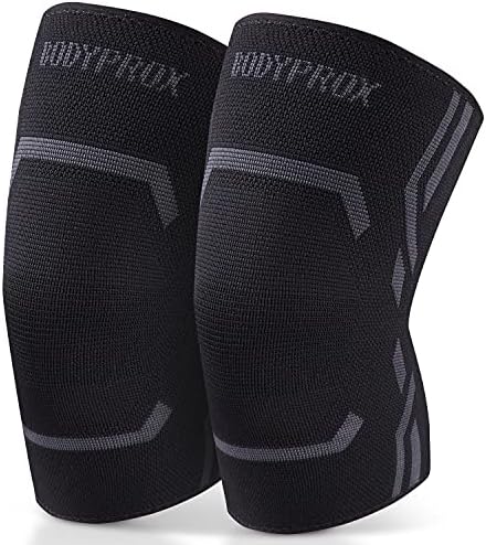 Bodyprox Knee Compression Sleeve for Men and Women (2 Pack), Knee Support Brace for Running and Work out (X-Large)…