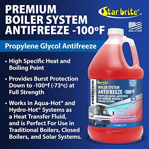 STAR BRITE Premium -100° Boiler System Antifreeze - Propylene Glycol Heating & Cooling Fluid - Made in USA - 1 Gallon (032700)