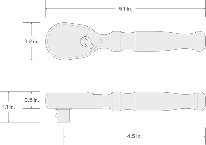 TEKTON 3/8 Inch Drive x 4-1/2 Inch Stubby Ratchet | SRH01104