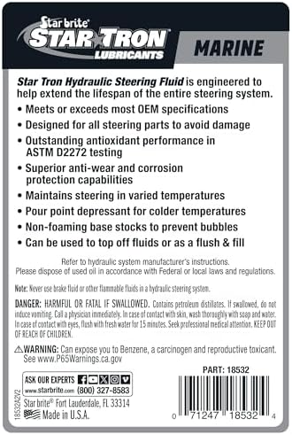 STAR BRITE Hydraulic Steering Fluid, Synthetic Blend, ISO 15, Marine-Grade