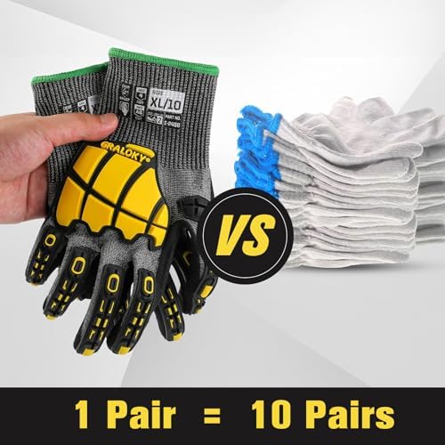 Safety Work Gloves Men Women, ANSI A6 Cut Resistant Gloves
