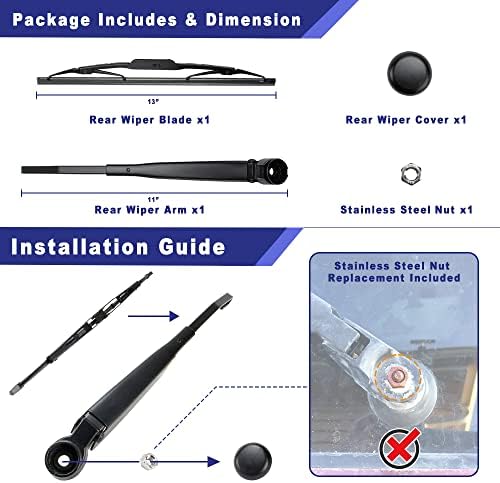 Rear Wiper Arm and Blade for 2008-2010 Grand Caravan, Town & Country