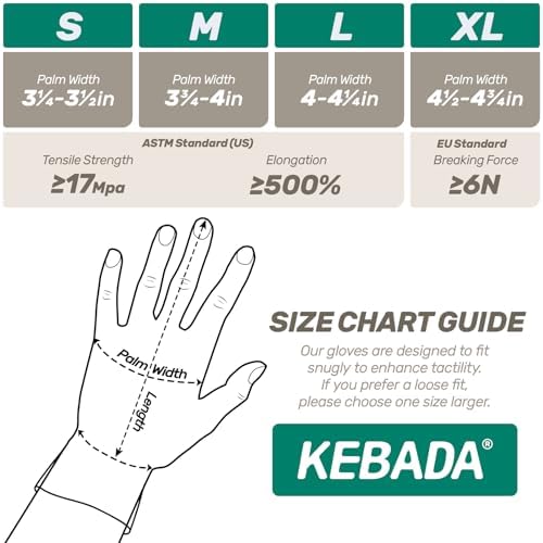 Kebada D1 Blue Disposable Nitrile Gloves, 100% Food Safe, 1000 Count