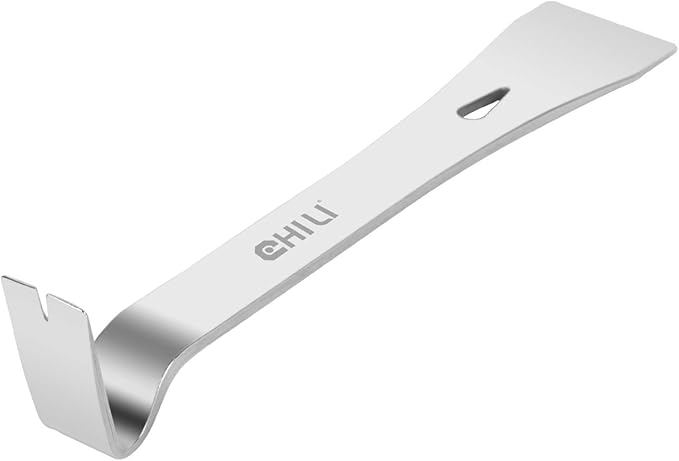 CHILI Tools 7/8-Inch Wide Mini Stainless Steel Pry Bar With Flat End, The Smallest Nails Puller For 18 Gauge Brads Nail, Made In Taiwan