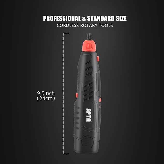 Cordless Rotary Tool, SPTA Powerful Mini Detail Polisher Kit, 36Pcs 12V Li-ion Battery 5,000-25,000 RPM Micro Auto Detailing Car Polisher Polishing Foam Pad Set for Buffing Polishing Sanding Cleaning