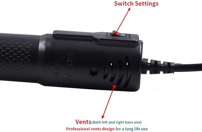 mofa Embossing Heat Pen,Mini Heat Gun,Hot Air Pen Tools Shrink Pen with Stand For DIY Embossing And Drying Paint Multi-Purpose Electric Heating Nozzle 150W 110V (Black,Black)