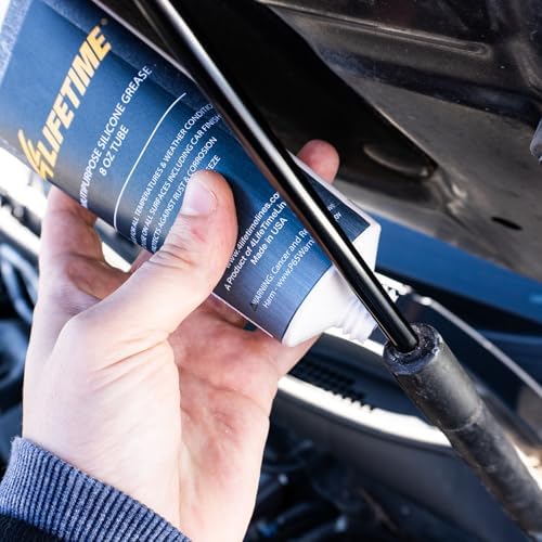 4LIFETIMELINES Multi-Purpose Silicone Grease 8 oz Tube, Brake Grease, All-Weather Lubricant for Auto, Home, Farm & Shop, Long-Lasting Versatility (Pack of 2)