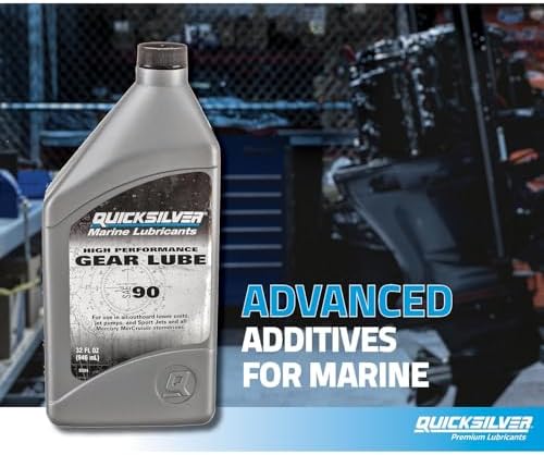Quicksilver High Performance SAE 90 Gear Lube for Mercury Outboards and MerCruiser Sterndrives, 2.5 Gallon