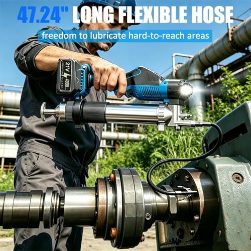 Brushless Cordless Electric Grease Gun Kit with 2×4.0Ah Batteries